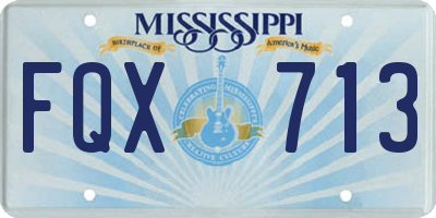 MS license plate FQX713