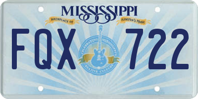 MS license plate FQX722
