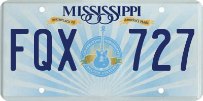 MS license plate FQX727