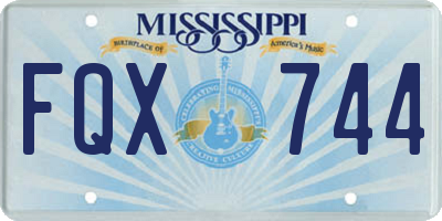 MS license plate FQX744