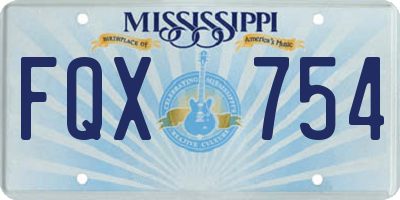 MS license plate FQX754
