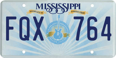 MS license plate FQX764