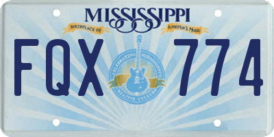 MS license plate FQX774