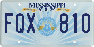 MS license plate FQX810