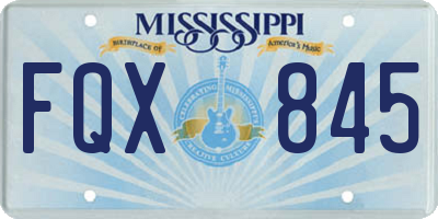 MS license plate FQX845
