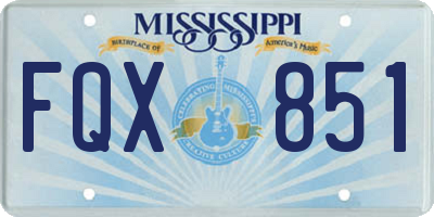 MS license plate FQX851