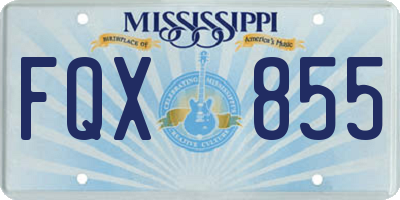 MS license plate FQX855