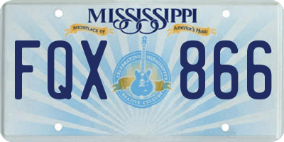 MS license plate FQX866