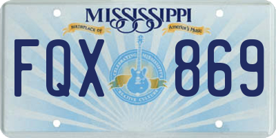 MS license plate FQX869
