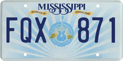 MS license plate FQX871