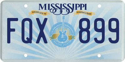MS license plate FQX899