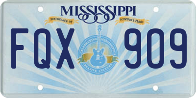 MS license plate FQX909
