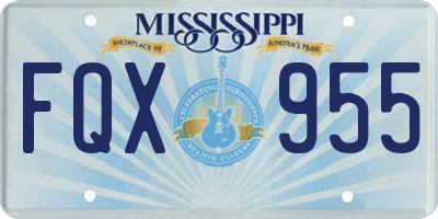 MS license plate FQX955