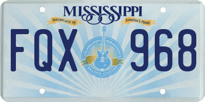 MS license plate FQX968