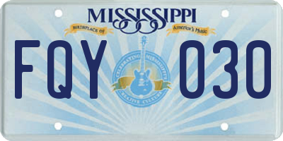 MS license plate FQY030