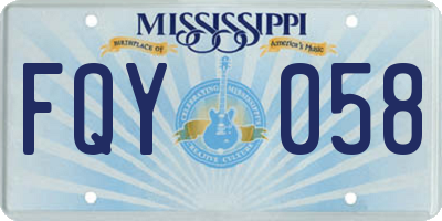 MS license plate FQY058