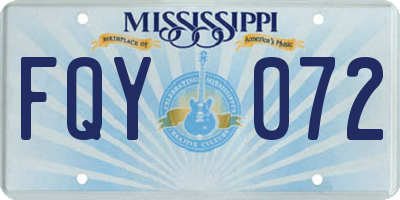 MS license plate FQY072