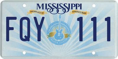 MS license plate FQY111