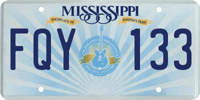 MS license plate FQY133