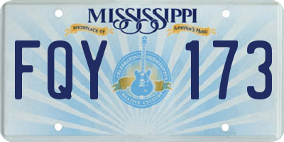 MS license plate FQY173