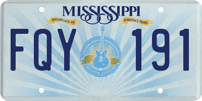 MS license plate FQY191
