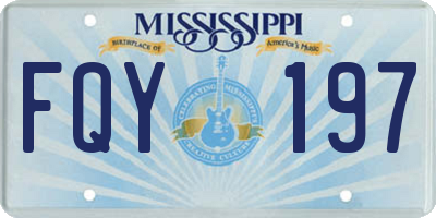 MS license plate FQY197