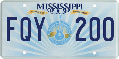 MS license plate FQY200