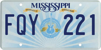 MS license plate FQY221