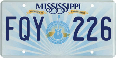 MS license plate FQY226