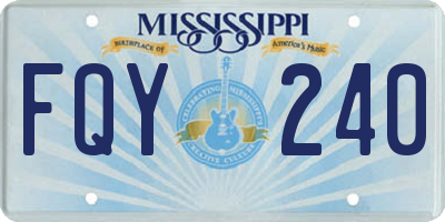 MS license plate FQY240