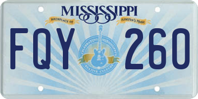 MS license plate FQY260