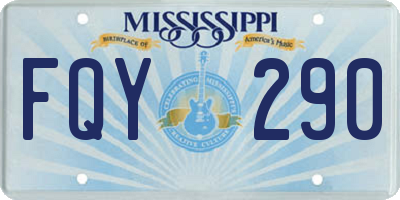 MS license plate FQY290