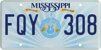 MS license plate FQY308