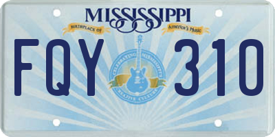 MS license plate FQY310