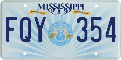 MS license plate FQY354