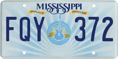 MS license plate FQY372