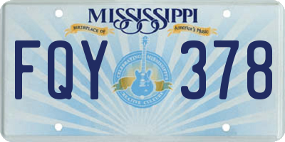 MS license plate FQY378