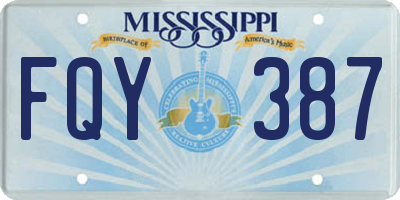 MS license plate FQY387