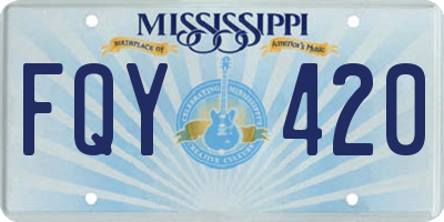 MS license plate FQY420