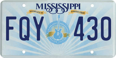 MS license plate FQY430