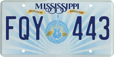 MS license plate FQY443
