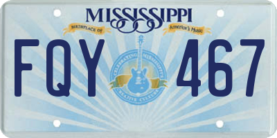 MS license plate FQY467