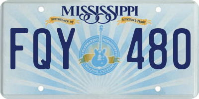 MS license plate FQY480