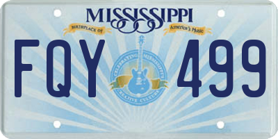 MS license plate FQY499