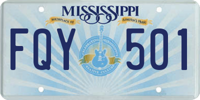 MS license plate FQY501