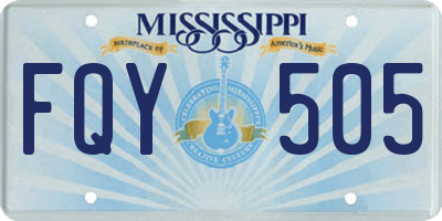 MS license plate FQY505