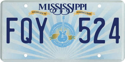 MS license plate FQY524