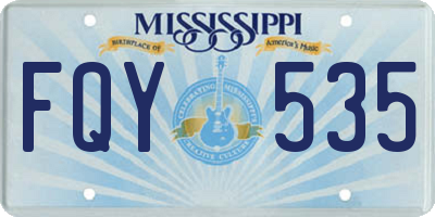 MS license plate FQY535