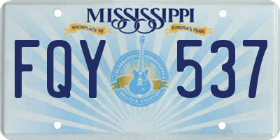 MS license plate FQY537