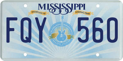 MS license plate FQY560